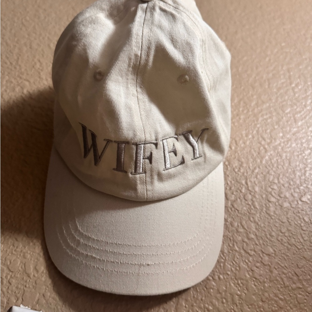 Six stories Cream 'Wifey' Embroidered Cap